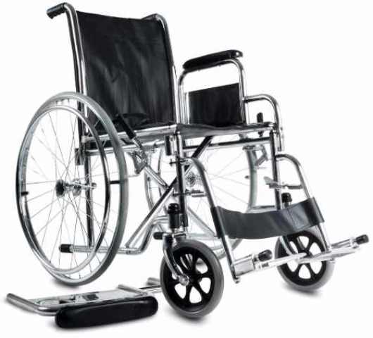 Silla de Ruedas con Apoya Brazos y Apoya Pies Desmontables